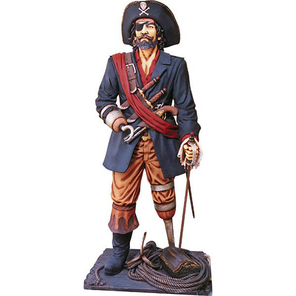 75"H Lifesize Peg Leg Pirate  Statue Fiberglass Novelty Collectable Decor