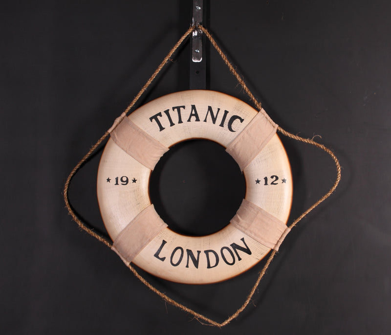 18"H Titanic Life Preserver Creme Novelty Collectable Decor