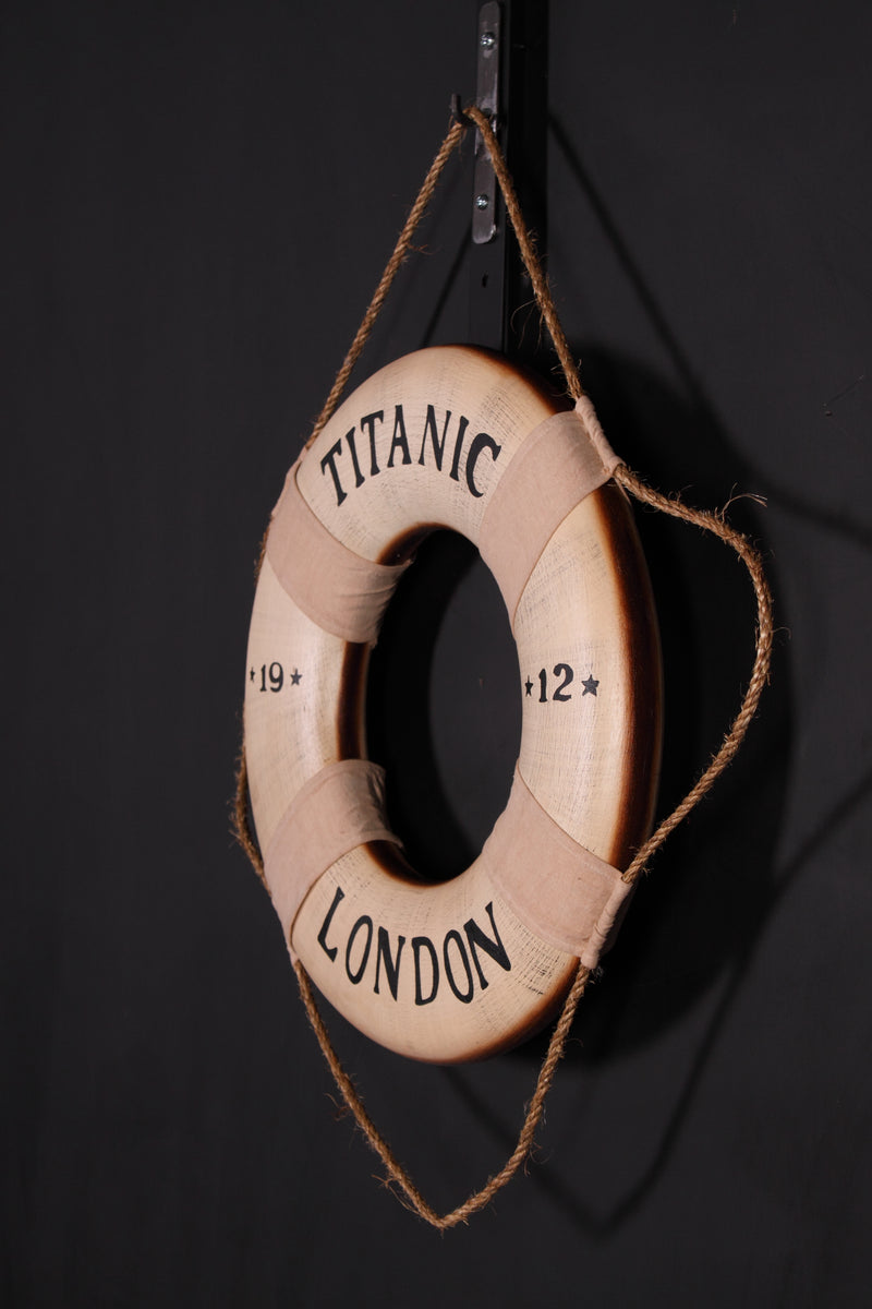 18"H Titanic Life Preserver Creme Novelty Collectable Decor