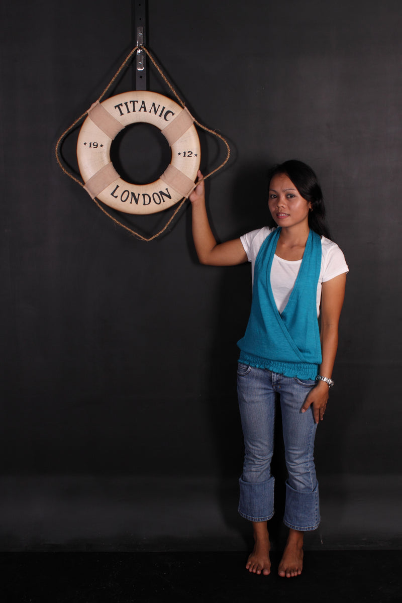 18"H Titanic Life Preserver Creme Novelty Collectable Decor