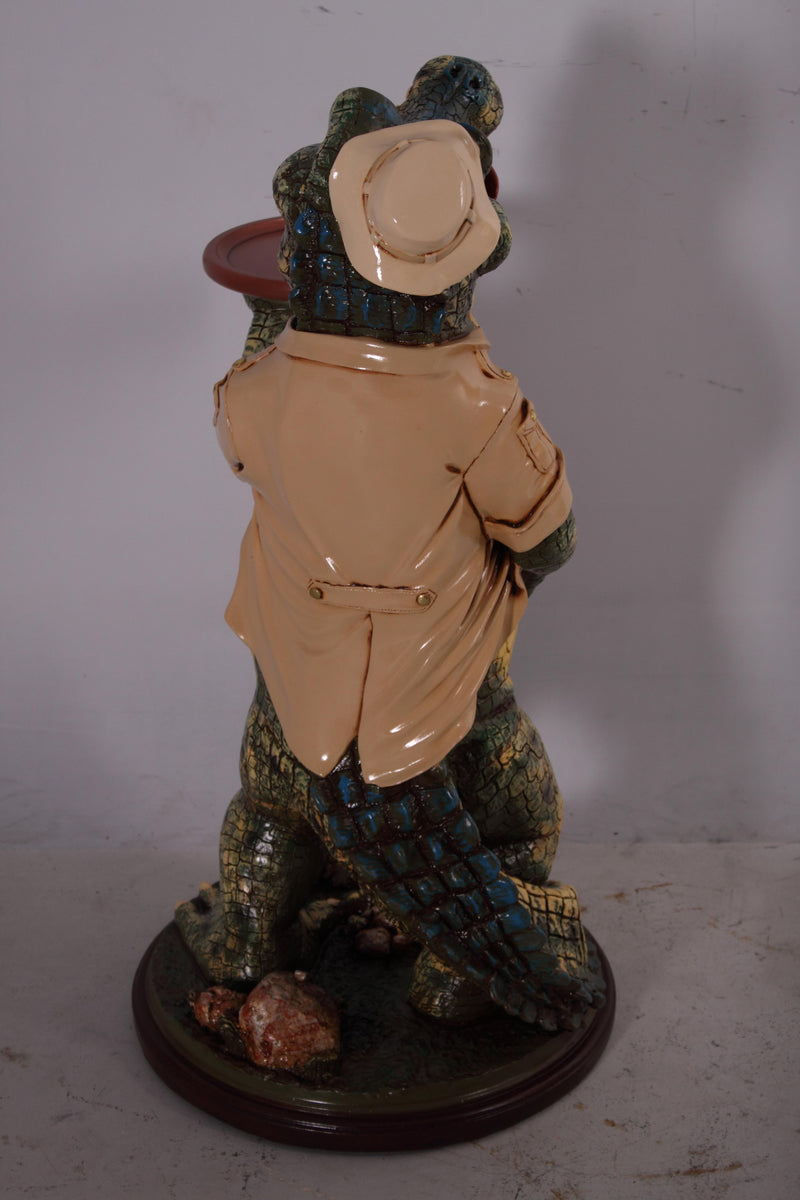Crocodile Butler Statue Novelty Decor
