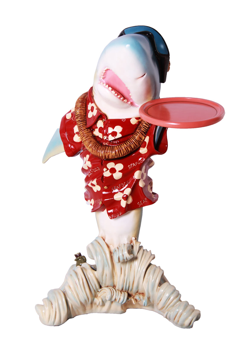 Sharky Butler Statue Beach Coastal Novelty Decor