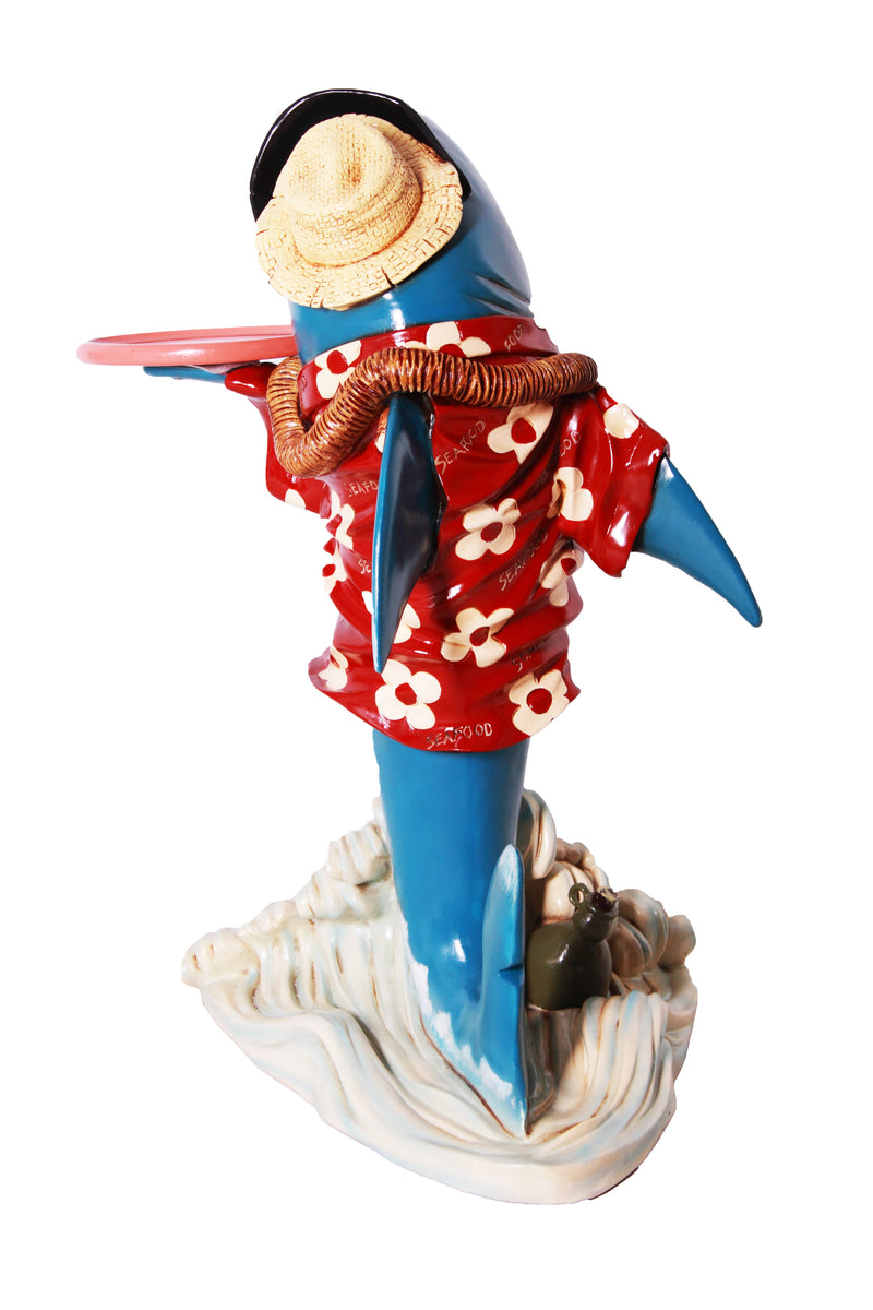 Sharky Butler Statue Beach Coastal Novelty Decor