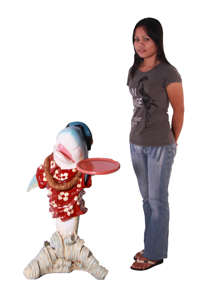 Sharky Butler Statue Beach Coastal Novelty Decor