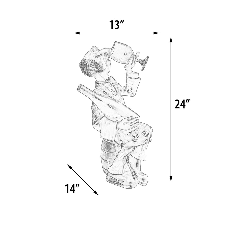 Sitting Wine Connoisseur on Barrel Novelty Bar Kitchen Decor