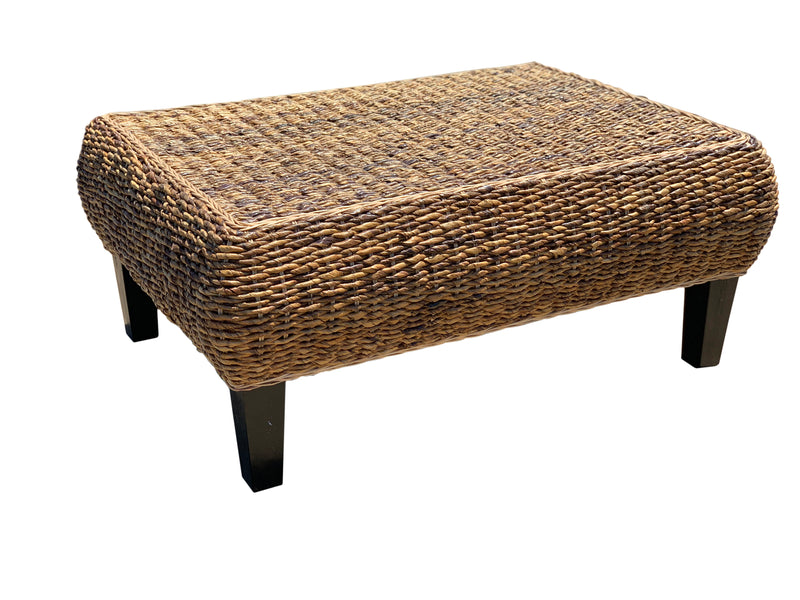 Cabana Coffee Table, Hand Woven, Mahogany Frame