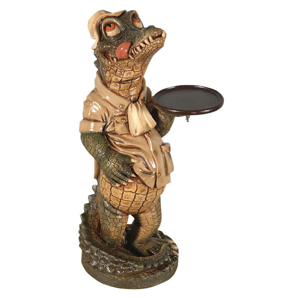 Crocodile Butler 2ft Statue Novelty Decor