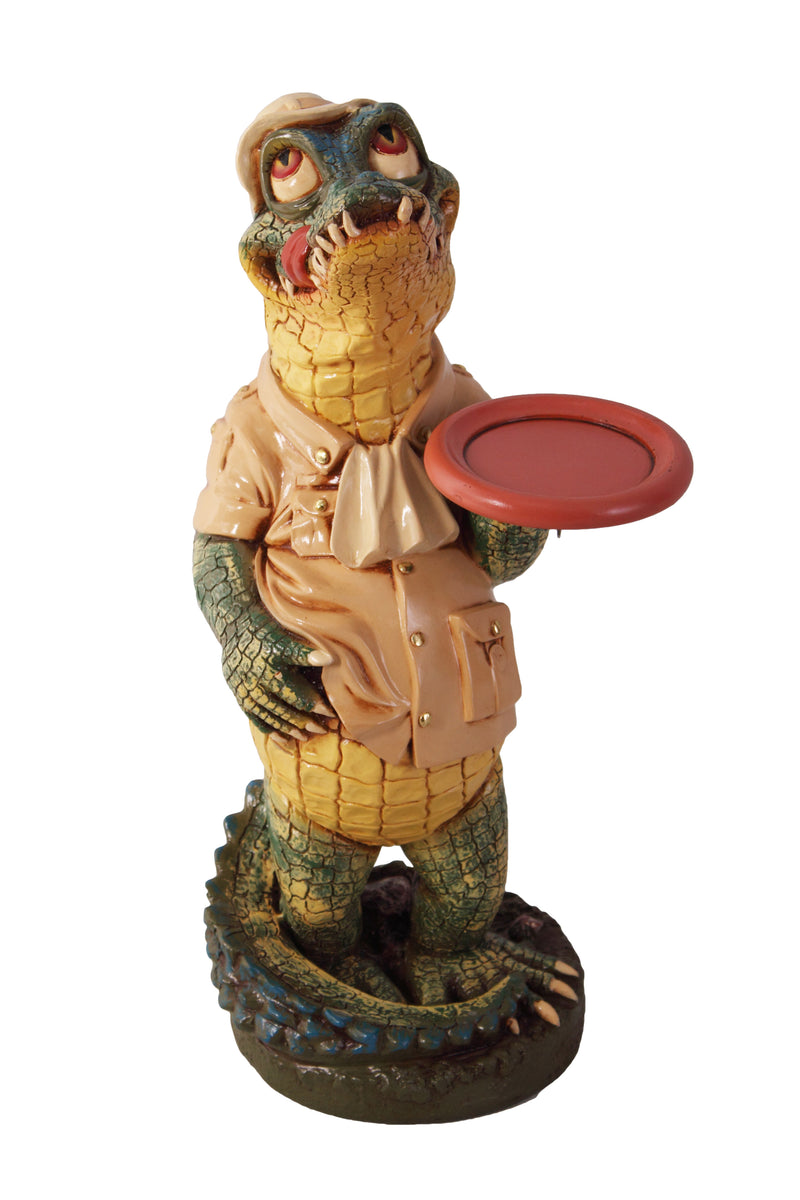 Crocodile Butler 2ft Statue Novelty Decor