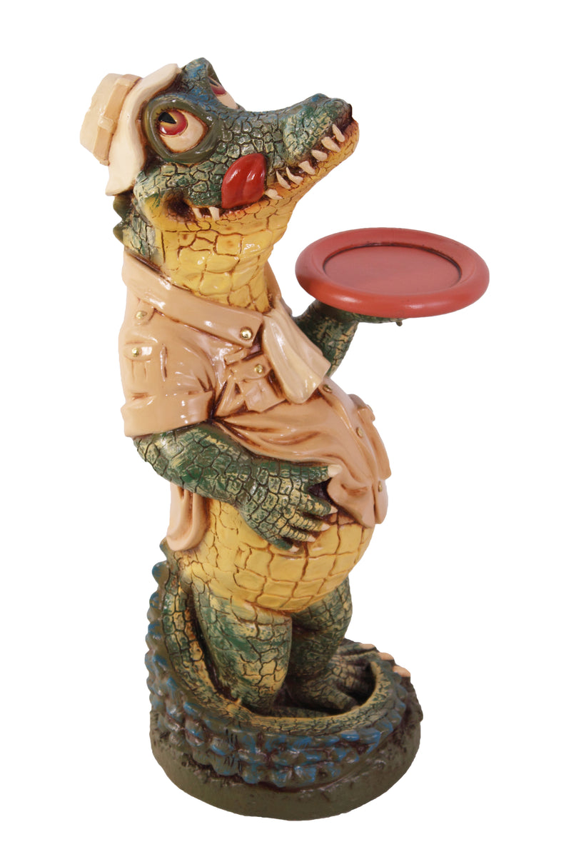 Crocodile Butler 2ft Statue Novelty Decor