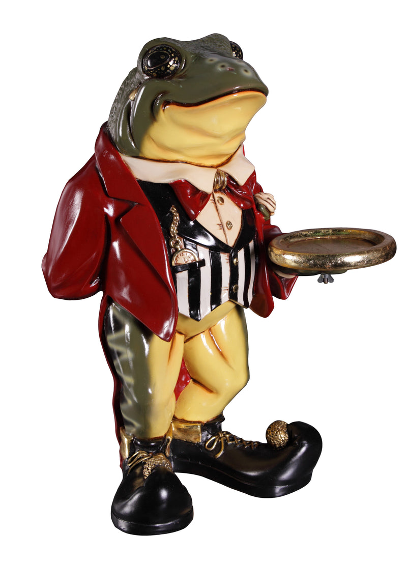 Frog Butler Statue Novelty Decor