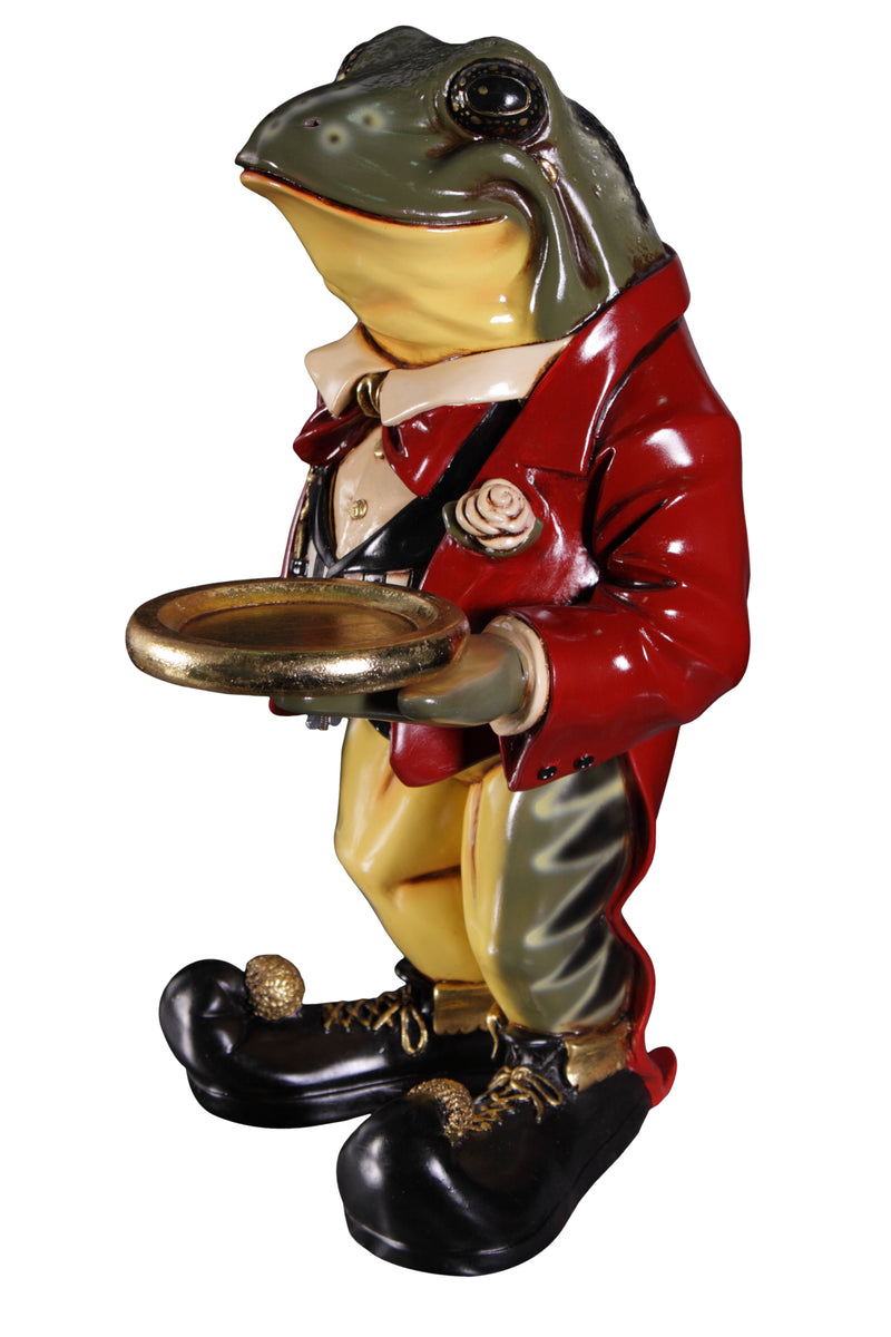 Frog Butler Statue Novelty Decor