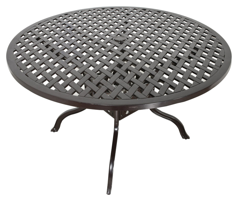Savannah Round Dining Table 48 Inch, Outdoor, Cast Aluminum, Bridgeton Moore, Patio, Furniture