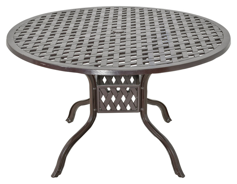 Savannah Round Dining Table 48 Inch, Outdoor, Cast Aluminum, Bridgeton Moore, Patio, Furniture