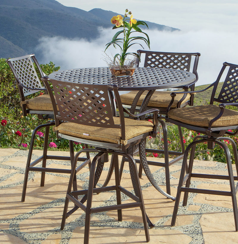 Savannah Bar or Pub Table 42 Inch, Outdoor, Cast Aluminum, Bridgeton Moore, Patio, Furniture