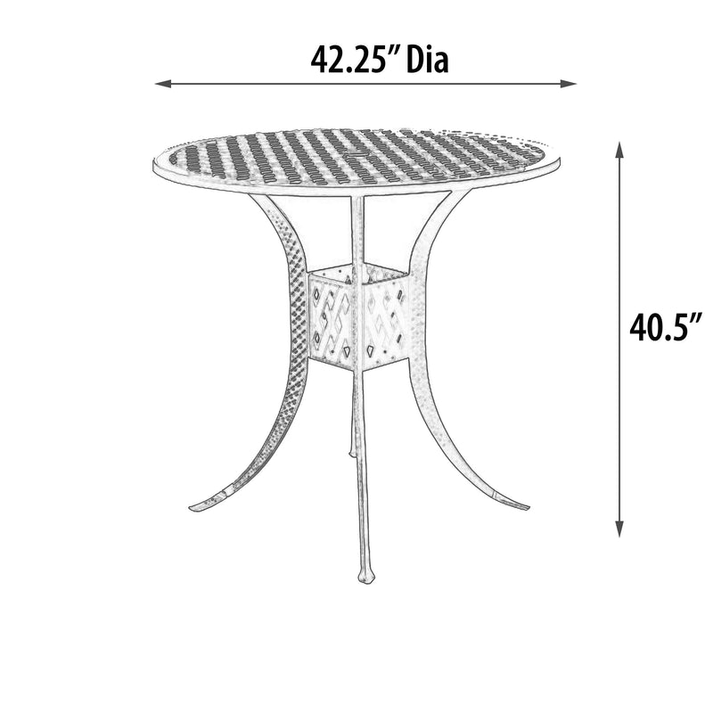 Savannah Bar or Pub Table 42 Inch, Outdoor, Cast Aluminum, Bridgeton Moore, Patio, Furniture