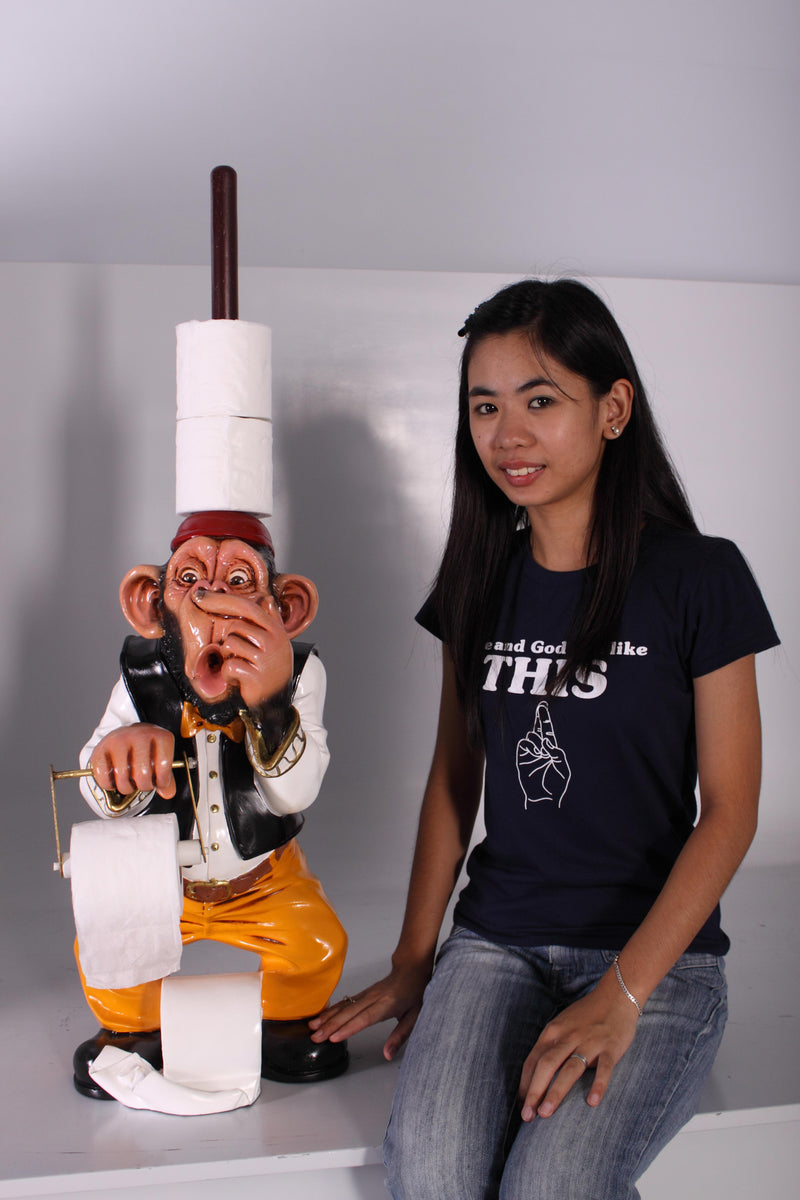 Monkey Toilet Paper Holder Novelty Bathroom Decor