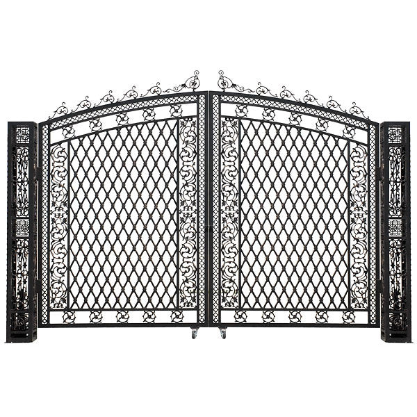 Bridgeton Moore Tall Driveway Entry Gate 16ft Wide Aluminum Construction