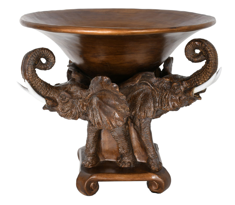 Elephant Grand Center Piece Bowl, 16.53 Inches, Serengeti Collection, Vase, Server