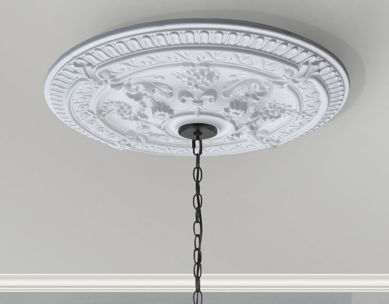 26" Dia White Scroll Rose Ceiling Chandelier Medallion DIY Lighting Wall Decor