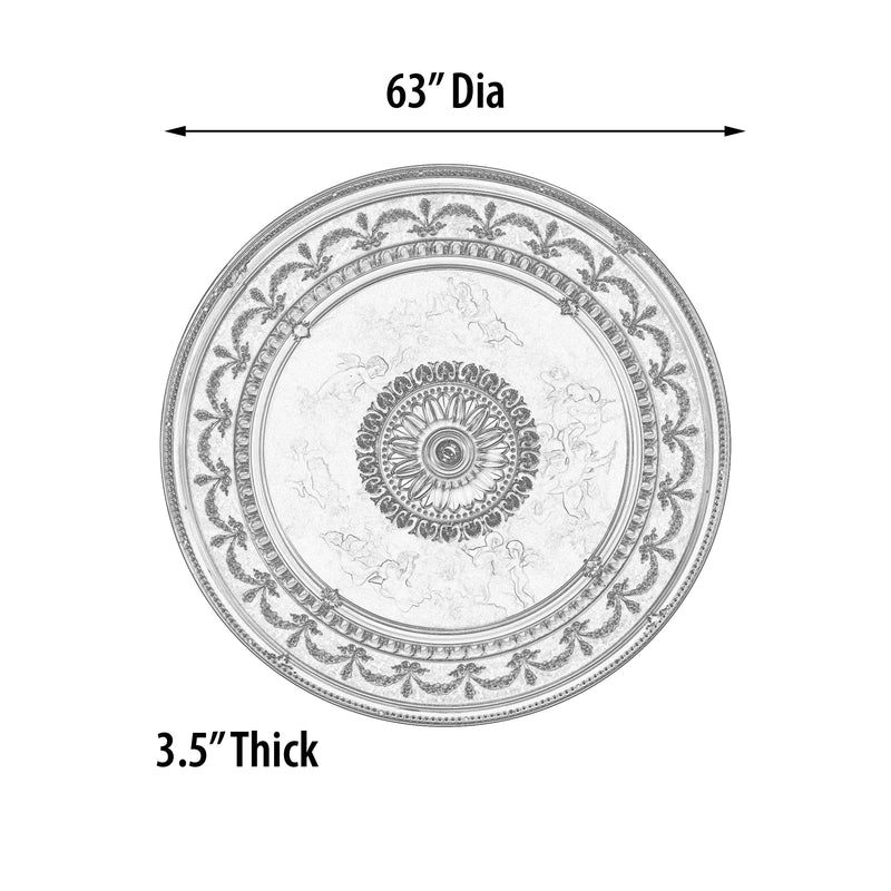 63" DIA Cherub Ceiling Fan Lighting Medallion DIY Decorative Lighting Solution