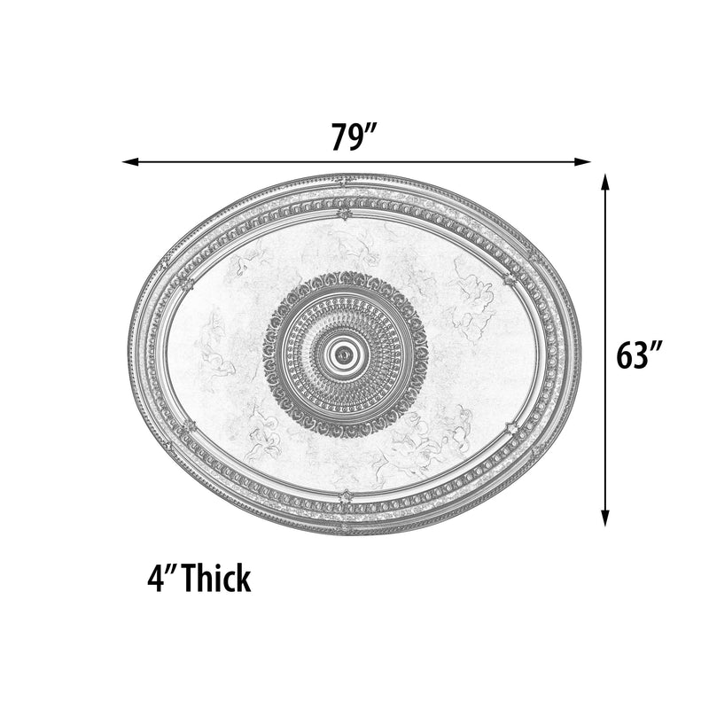 79" Sistine Gold Oval Chandelier Ceiling Medallion DIY Lighting Wall Decor