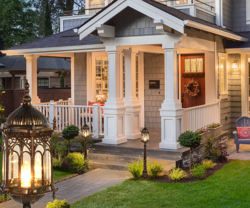 Outdoor Post Light 48" Weather Resistant Cast Aluminum Antique Street Lamp