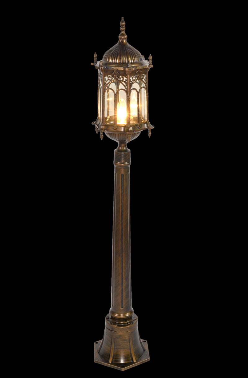 Outdoor Post Light 48" Weather Resistant Cast Aluminum Antique Street Lamp