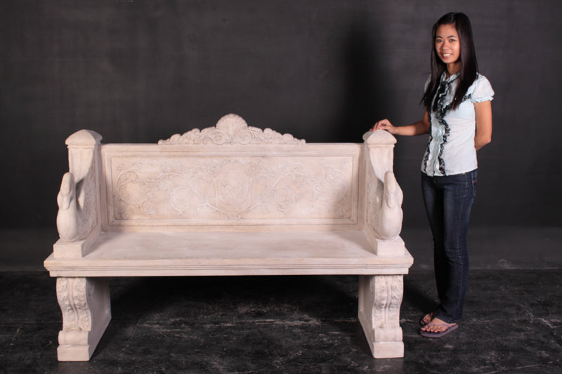Vicenza Swan Bench Neoclassical Garden Seating
