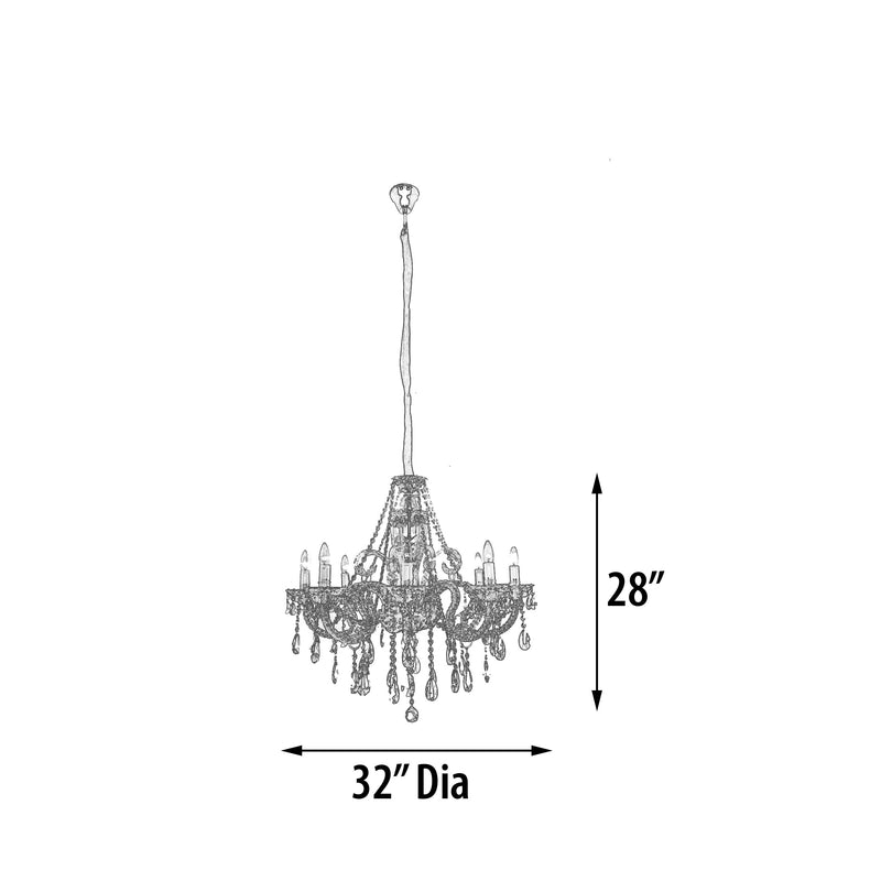 Fine Crystal and Gold Chandelier