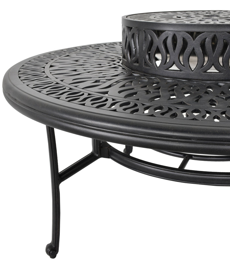 Grand Bonaire Weave Firepit, Barbecue Table 52 Inch with Complete  Accessory Package, Bridgeton Moore Outdoor Aluminum Patio