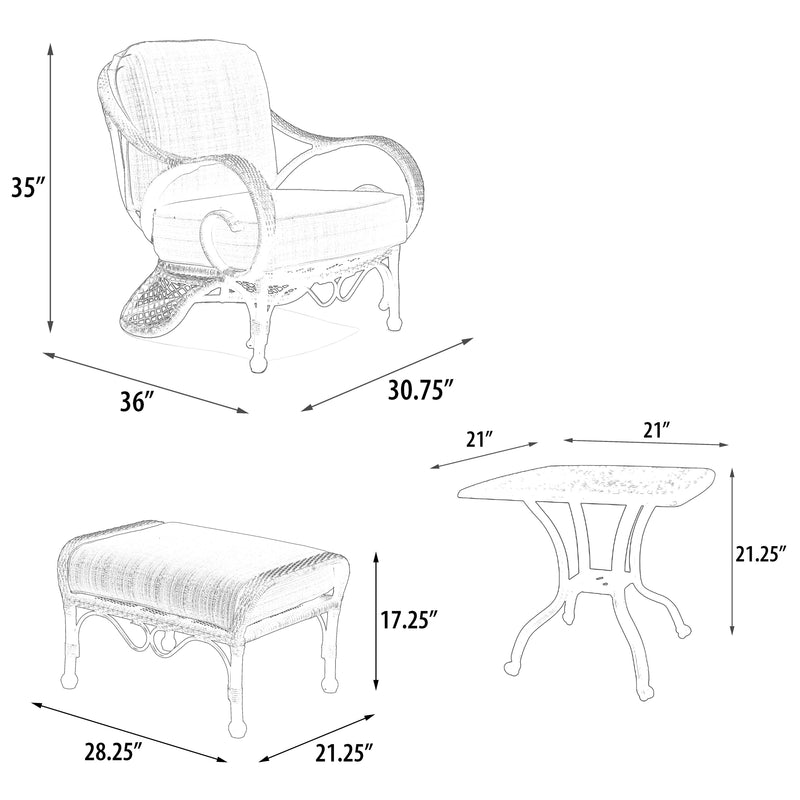 Grand Bonaire Weave 5pc Club Chair Set, Bridgeton Moore Outdoor Aluminum, Woven Patio