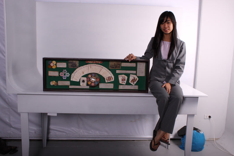 History of Poker Showcase Office Bar Decor