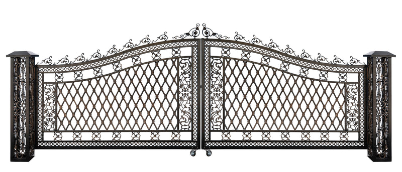 Bridgeton Moore Complete Wide Driveway Entry Gate System 242  Inches Wide,  Aluminum Turn Key,