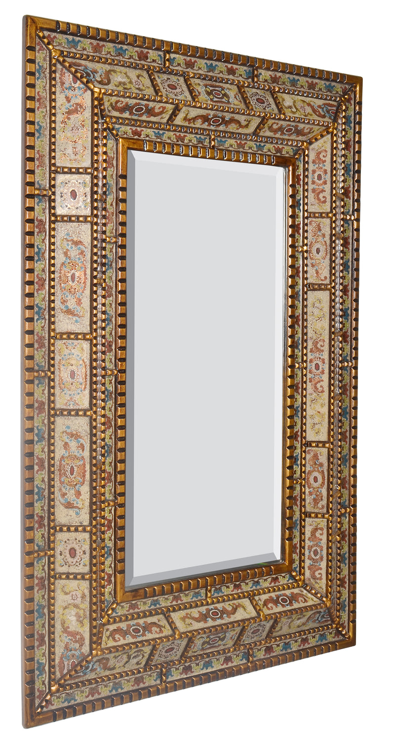 White Reverse Painted Glass Rectangular Wall Mirror 41"W x 71"H