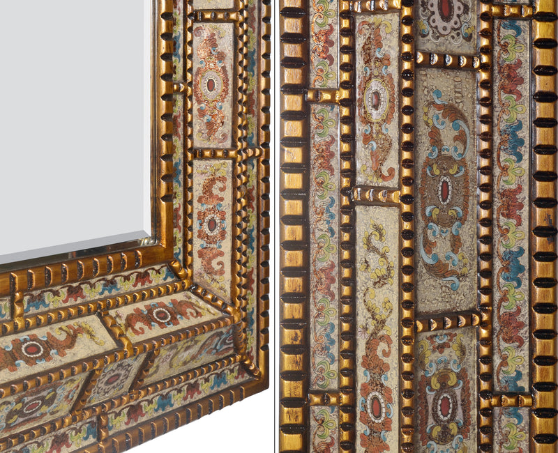 White Reverse Painted Glass Rectangular Wall Mirror 41"W x 71"H