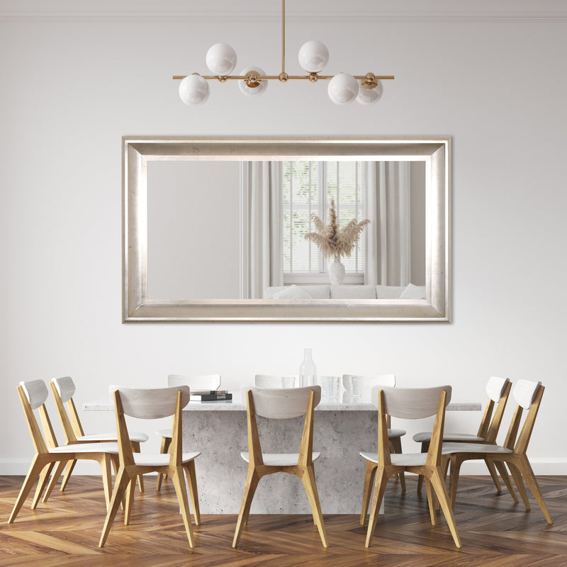 Sterling Wall Leaner Mirror Silver with Champagne Wash48"W x 84"H