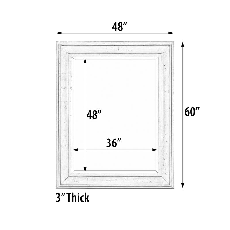 The Sterling Mirror 36X48 Silver with Champagne Wash