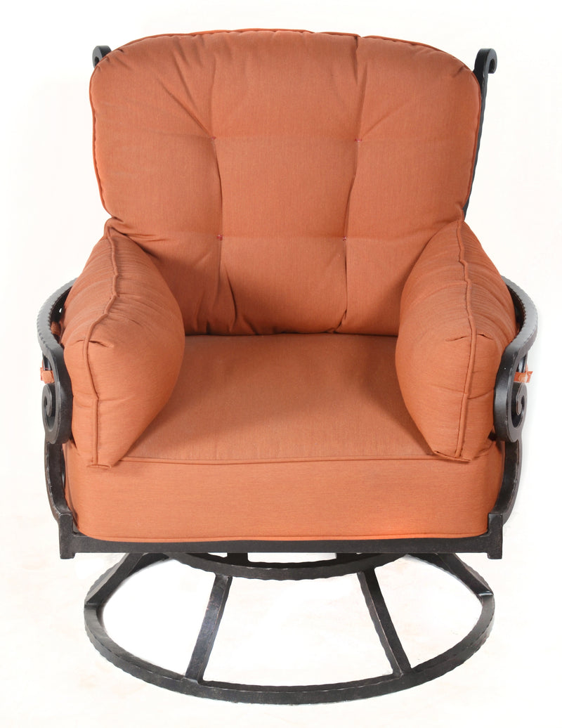 Chillounger Club Chair Outdoor,  Swivel,  Deep Seat,  Sunbrella Cushions,  Aluminum,  Bridgeton Moore Patio Furniture
