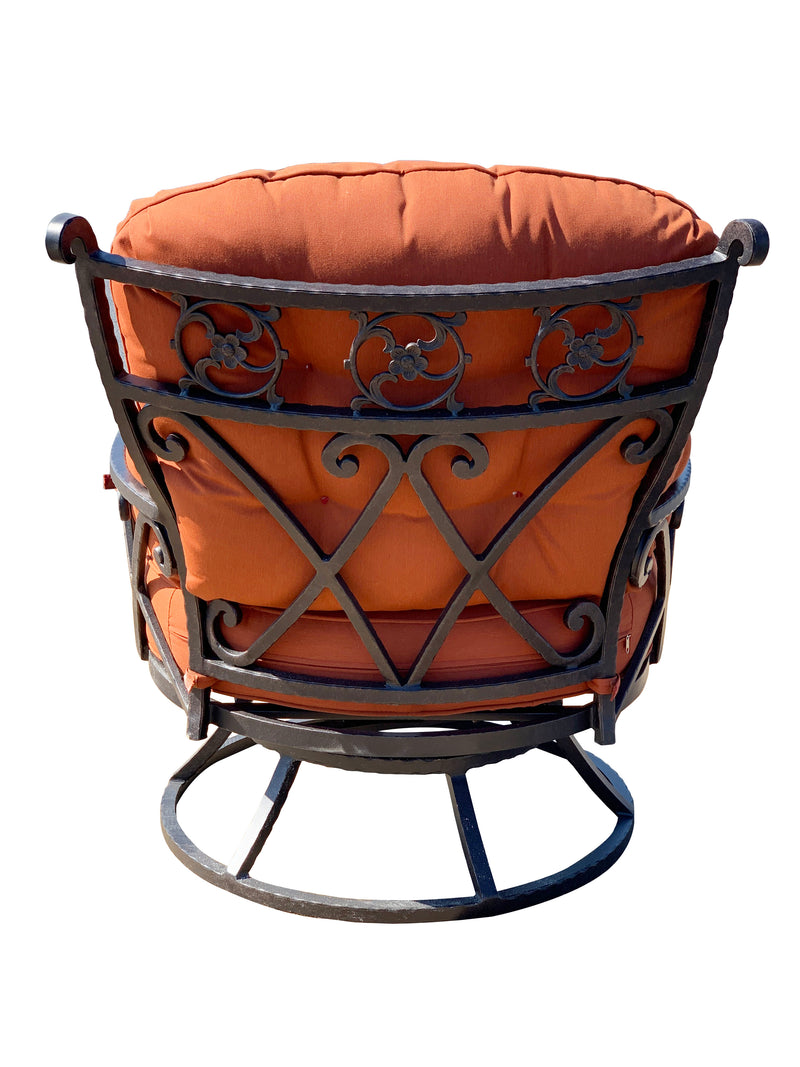 Chillounger Club Chair Outdoor,  Swivel,  Deep Seat,  Sunbrella Cushions,  Aluminum,  Bridgeton Moore Patio Furniture