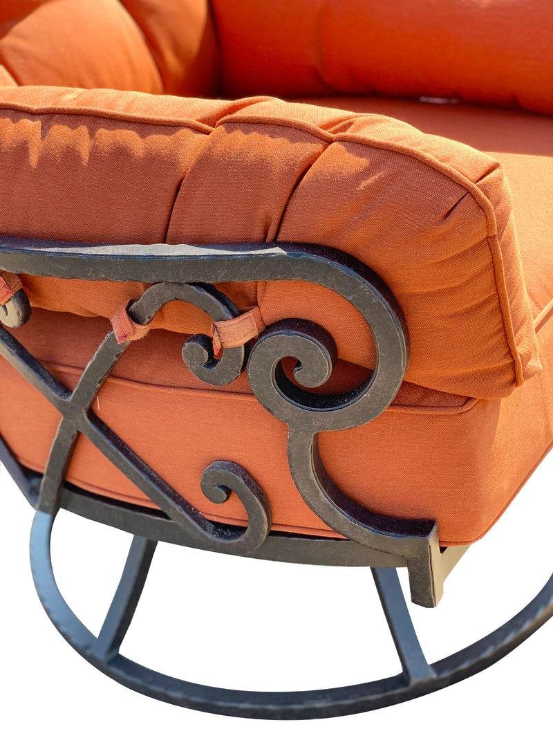 Chillounger Club Chair Outdoor,  Swivel,  Deep Seat,  Sunbrella Cushions,  Aluminum,  Bridgeton Moore Patio Furniture