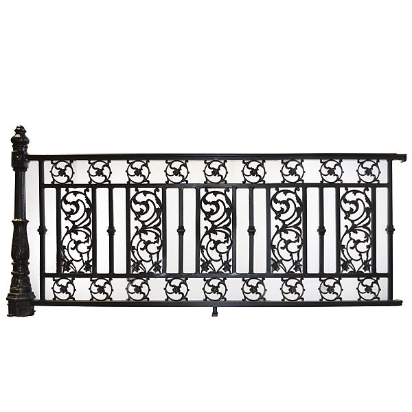 Bridgeton Moore Fence Railing and Post,  Aluminum, Powder Coated, Bronzed Finish