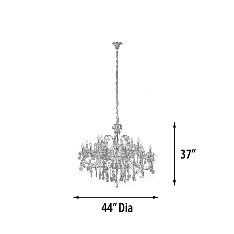 Hollywood 18 Light Silver Cognac Crystal Chandelier Pendant Ceiling Light