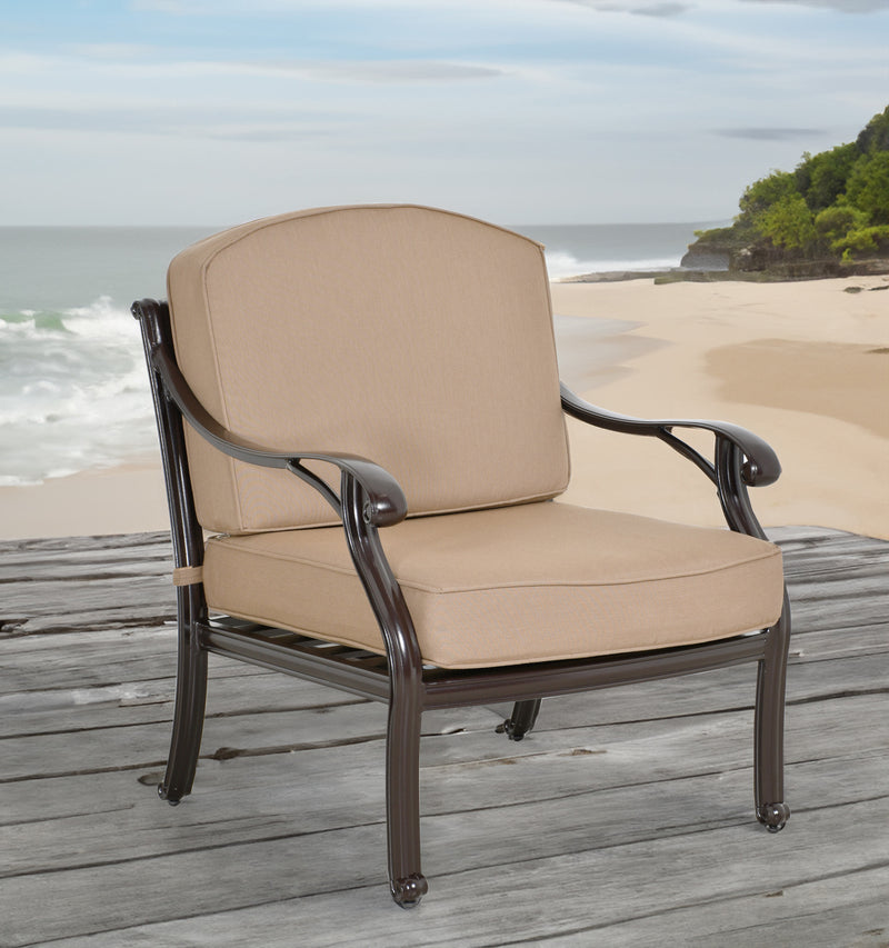 Savannah Club Chair, Outdoor Deep Seating, Cast Aluminum, Bridgeton Moore, Sumbrella, Patio, Furniture