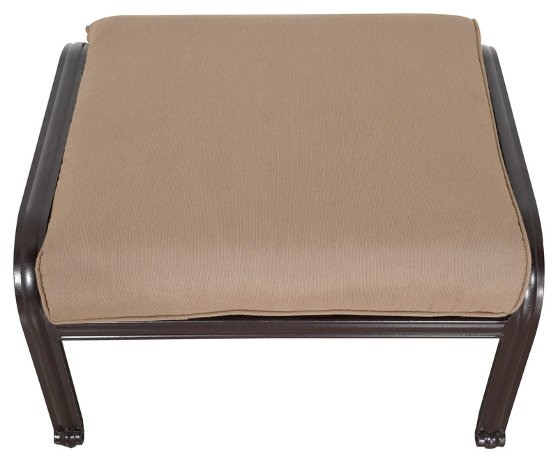 Savannah Ottoman 27 Inch, Outdoor, Cast Aluminum, Bridgeton Moore, Sumbrella, Patio, Furniture