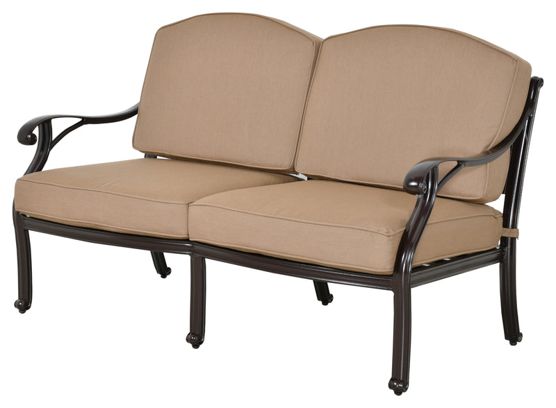 Savannah Loveseat 52 Inch, Outdoor, Deep Seating, Cast Aluminum, Bridgeton Moore, Sumbrella, Patio, Furniture