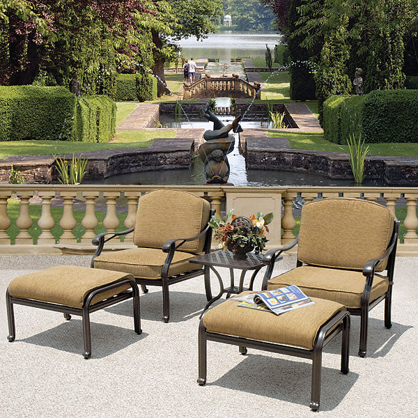 Savannah 5pc Club Chair Set, Outdoor Deep Seating, Cast Aluminum, Bridgeton Moore, Sumbrella, Patio, Furniture