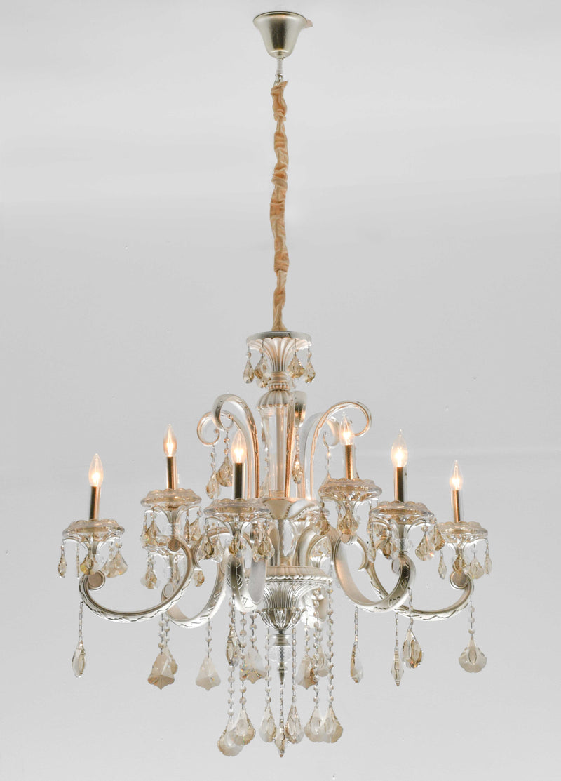 Hollywood Brush 9 light Silver Chandelier