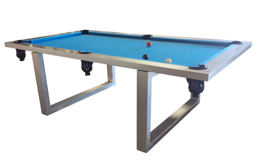 AFD Home 8 Ft Modern Stainless Steel Pool Table Indoor/ Outdoor