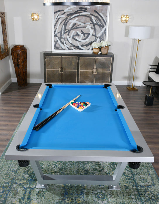 AFD Home 8 Ft Modern Stainless Steel Pool Table Indoor/ Outdoor