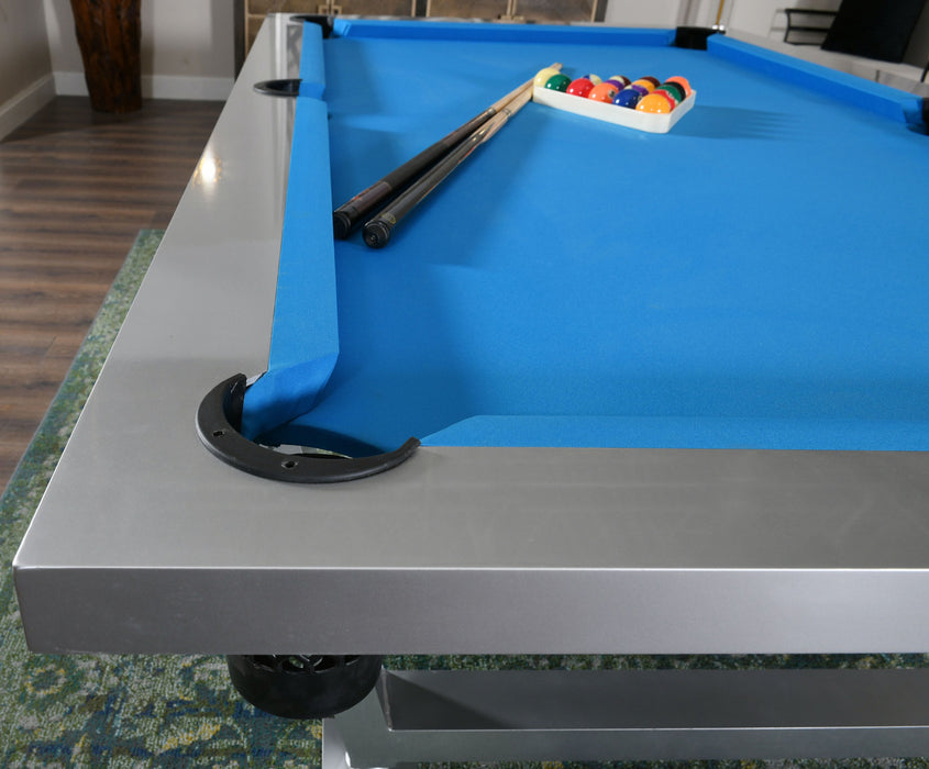 AFD Home 8 Ft Modern Stainless Steel Pool Table Indoor/ Outdoor